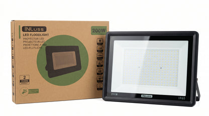 INLuss® Proyector LED 200W | IP65 Industrial | Certificado CE | 20,000 lm | 6500K | Garantía de 3 años