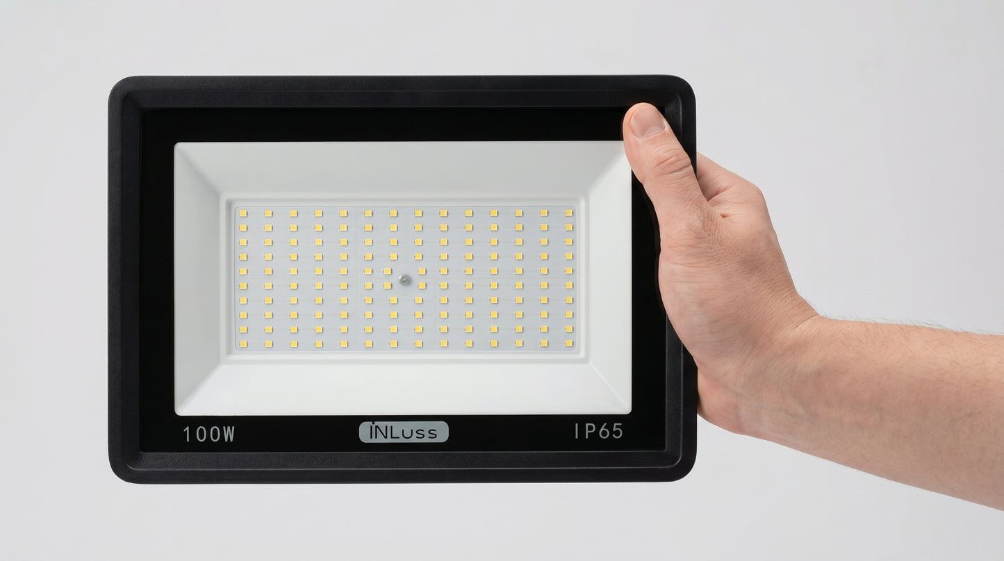 INLuss® Proyector LED 100W | IP65 Exterior | Certificado CE | 10,000 lm | 6500K | Garantía de 3 años