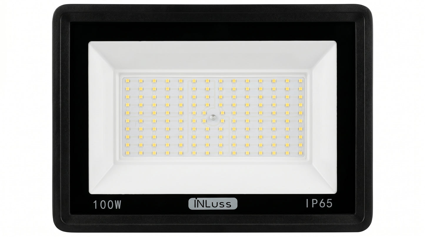 INLuss® Proyector LED 100W | IP65 Exterior | Certificado CE | 10,000 lm | 6500K | Garantía de 3 años