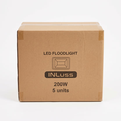 Foco LED 200W IP65 INLuss® para Naves y Exterior – 20.000 lm, 6500K, Certificado CE