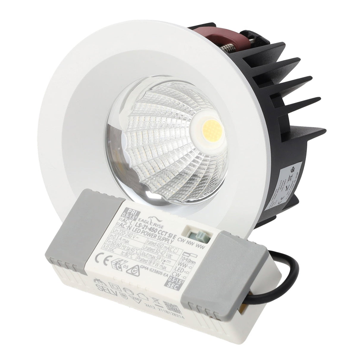 Pack 2 uds · Downlight LED 20W IP65 CCT ajustable, corte Ø95 mm